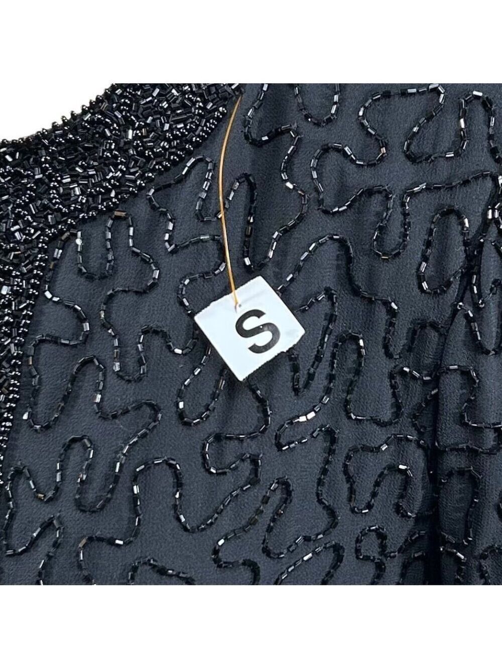 Brilliante by J.A. NWT Vintage 90's Black Beaded Evening Dressy Jacket Size S - Picture 11 of 11
